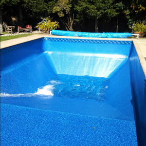 Inground pool with waterfall feature