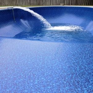 Above ground pool with fountain jets